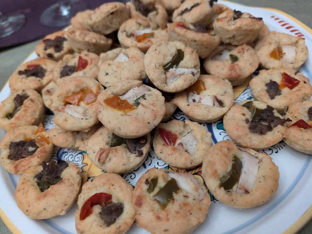 Savory Fajita Puffs baked and plated close up