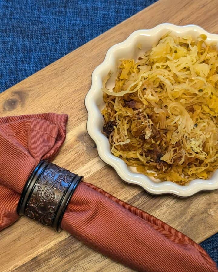 Roasted Spaghetti Squash plated