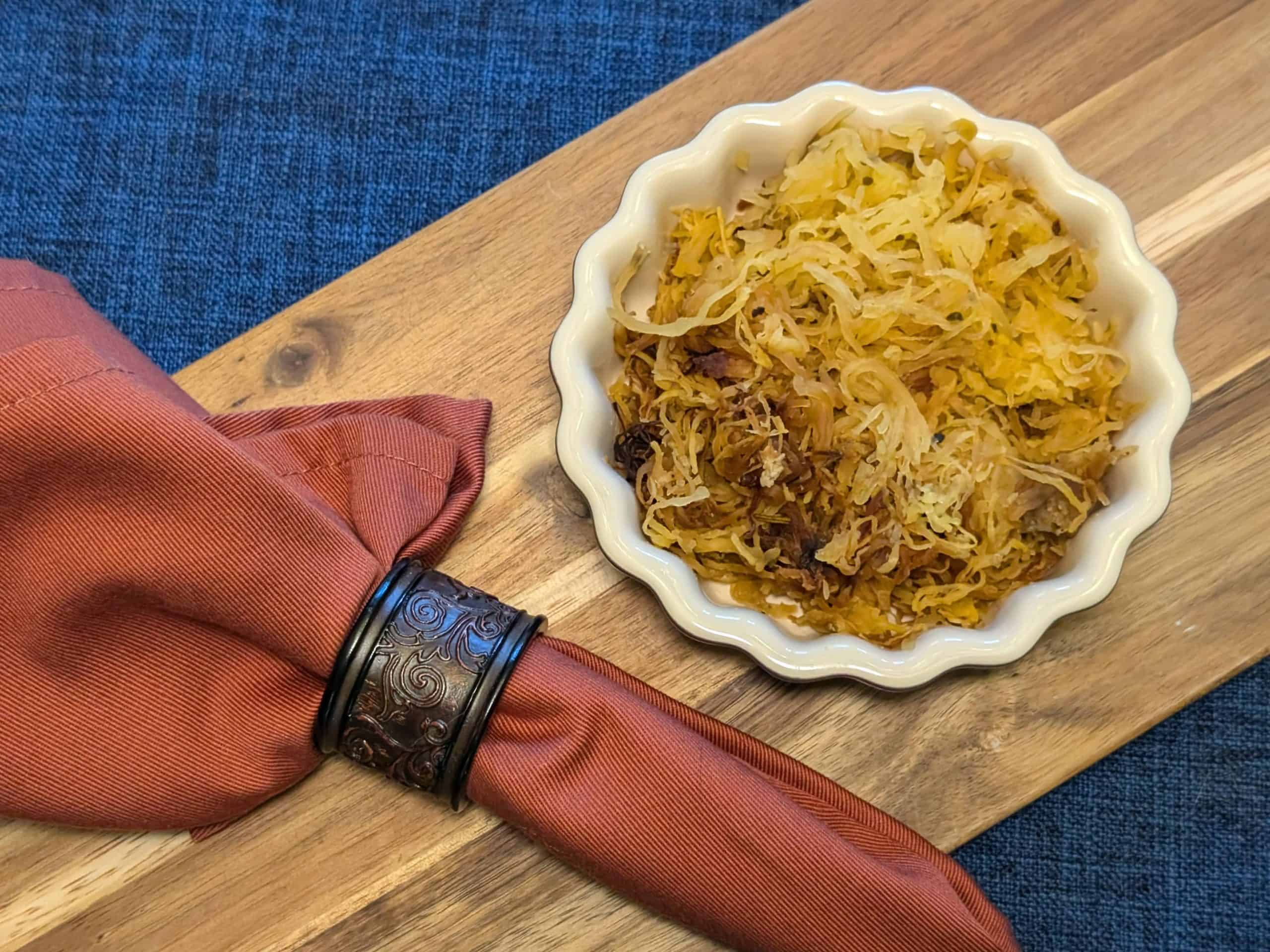 Roasted Spaghetti Squash plated