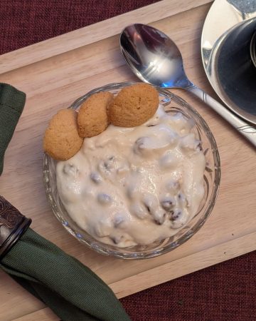 Keto Cannoli Dip plated with High Key Vanilla Wafers