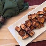 Spiced and Seared Paneer Cubes on a plate