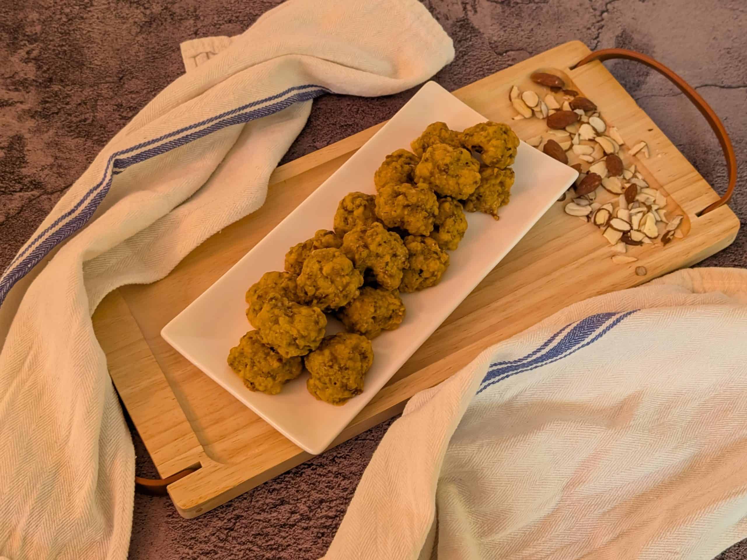 Savory Sausage Cheese Balls on a plate