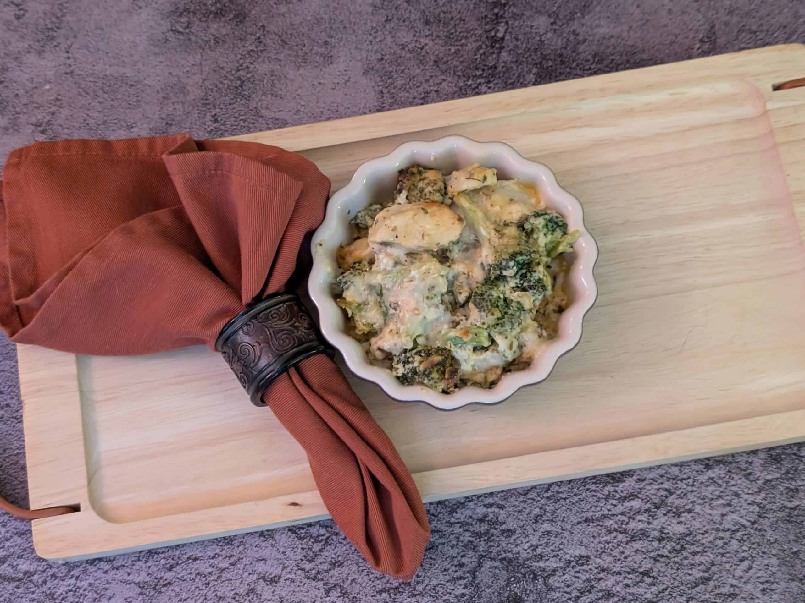 Creamy Chicken Broccoli Casserole plated