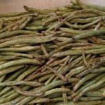 Chaat Party Roasted Green Beans in a serving dish