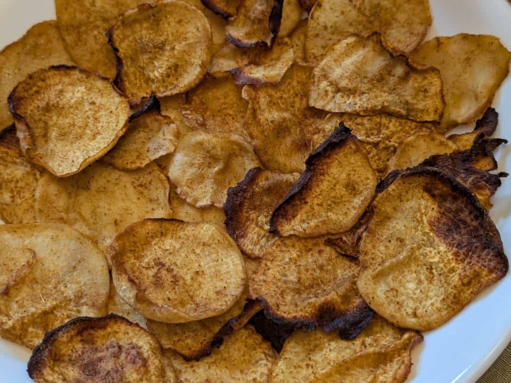 Curry Kamaal Turnip Chips in serving dish