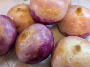 Whole raw turnips