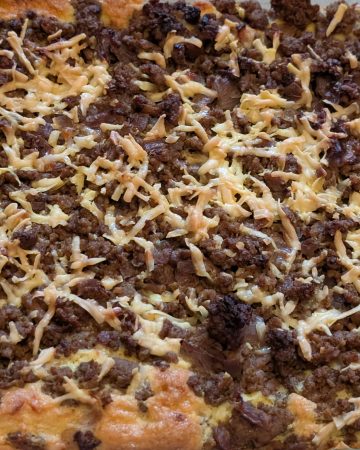 Spiced Lamb Casserole baked in a casserole dish