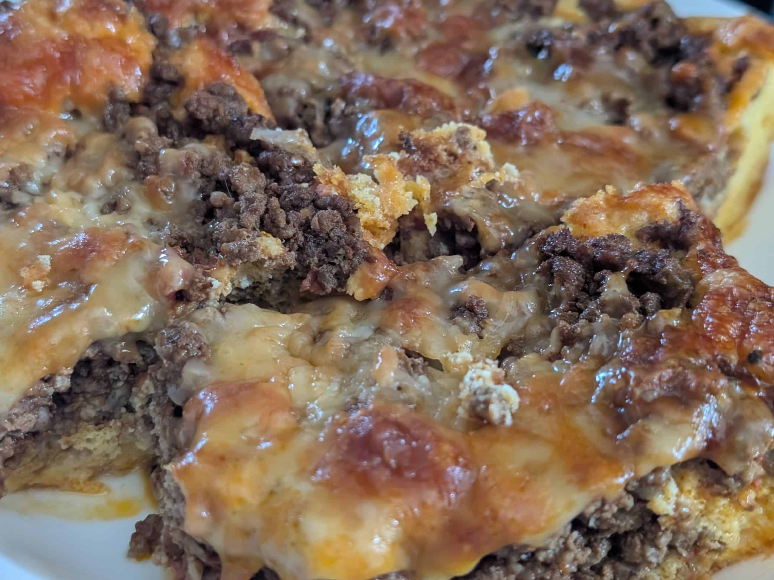 Cheesy Taco Casserole plated close-up