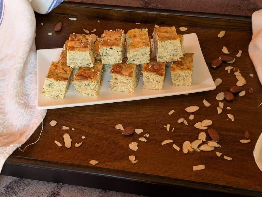 Crustless Chicken and Broccoli Quiche Squares - plated