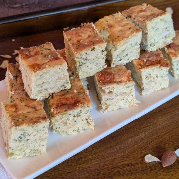 Crustless Chicken and Broccoli Quiche Squares - close up