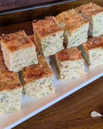 Crustless Chicken and Broccoli Quiche Squares - close up