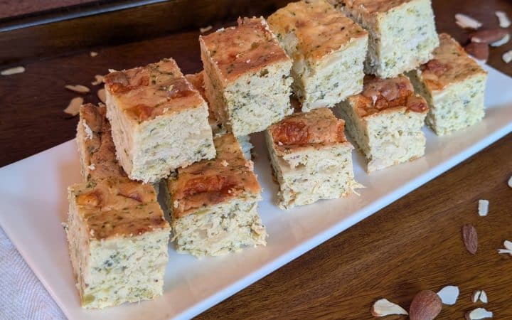 Crustless Chicken and Broccoli Quiche Squares - close up