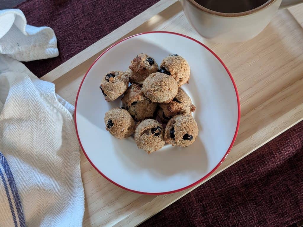 Blueberry Spice Muffin Balls on a plate
