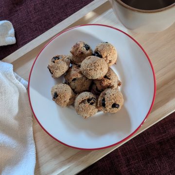 Blueberry Spice Muffin Balls on a plate
