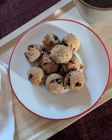 Blueberry Spice Muffin Balls on a plate