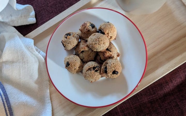 Blueberry Spice Muffin Balls on a plate