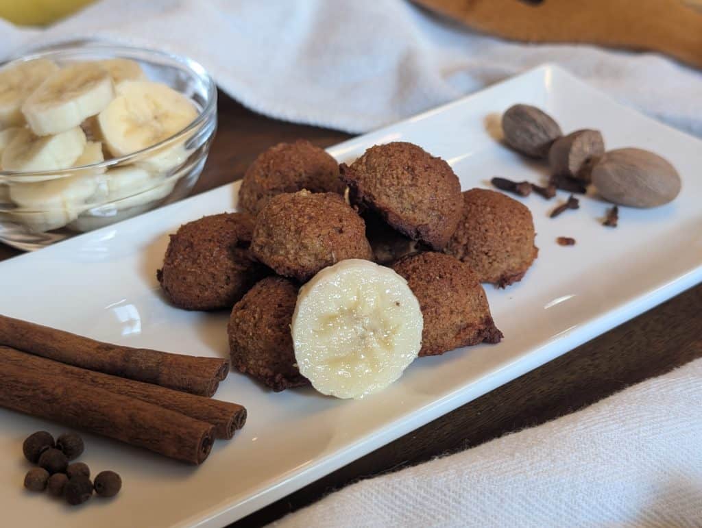 Banana Bread Muffin Balls Plated