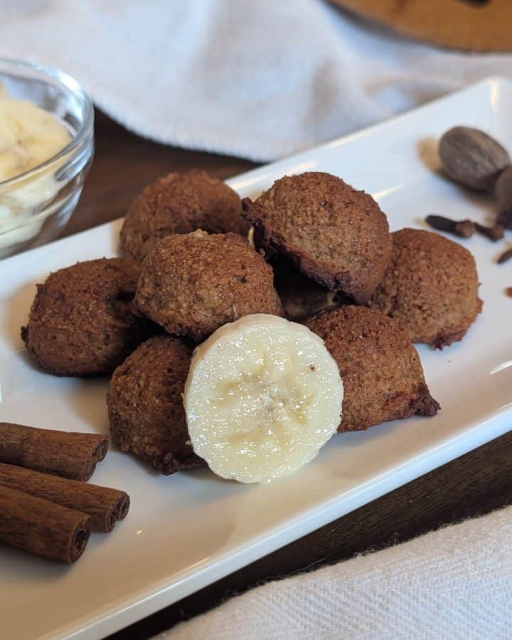 Banana Bread Muffin Balls Plated