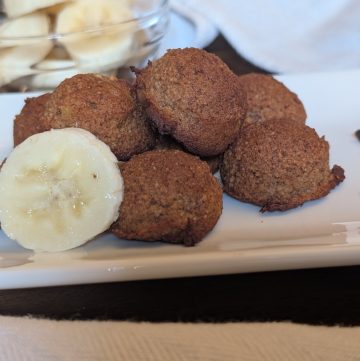 Banana Bread Muffin Balls Plated Close up